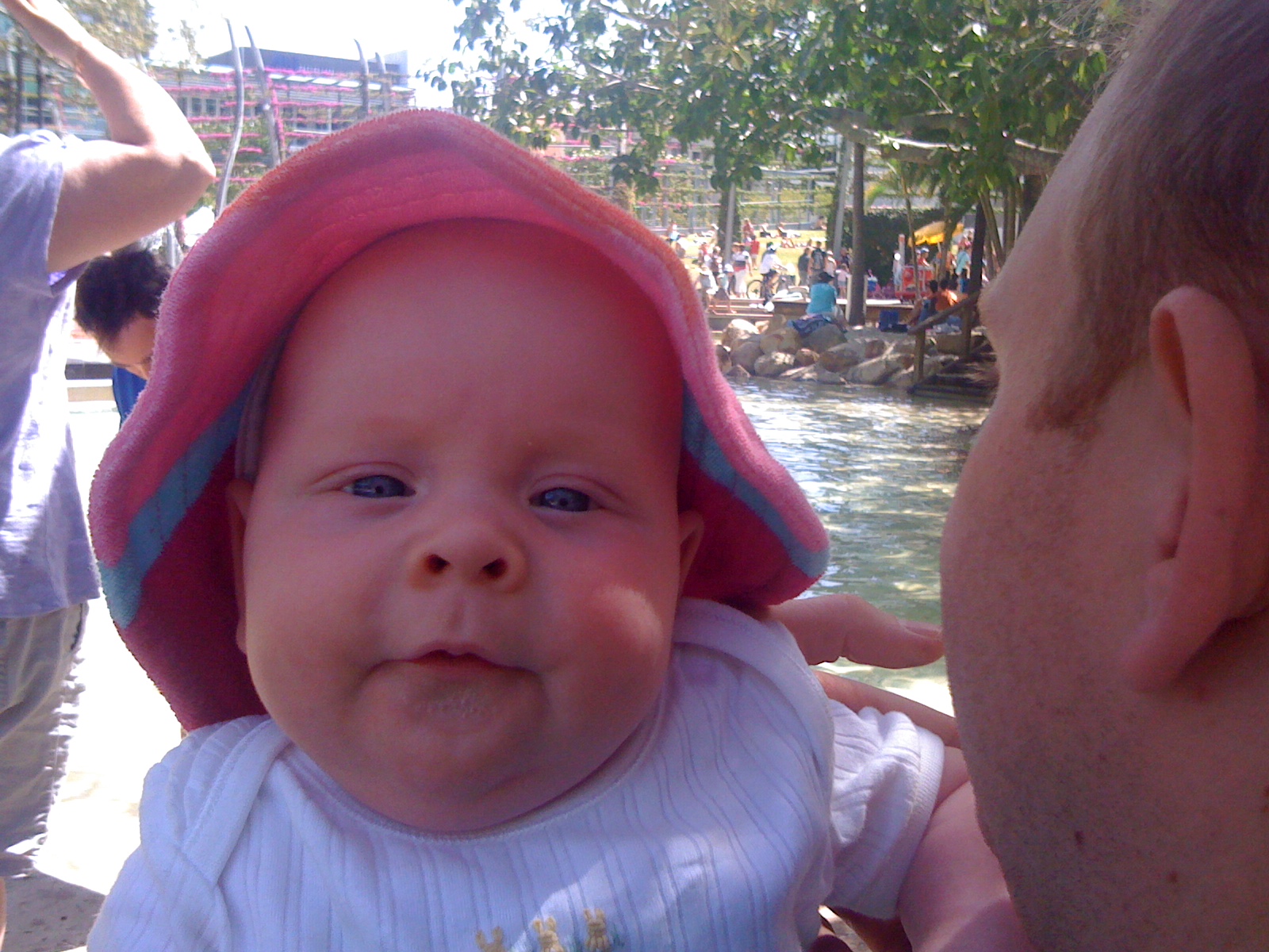 You at the waterpark. 14 weeks old?