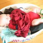 baby doing the washing