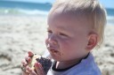 lamington consumption at the beach