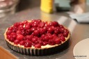 open-faced cherry tart: fresh cherries